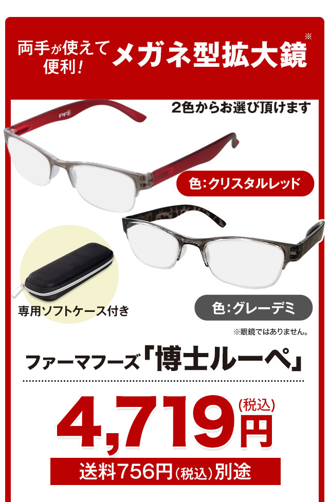 4年保証』 株式会社ファーマフーズ メガネ型ルーペ メガネ ルーペ 拡大